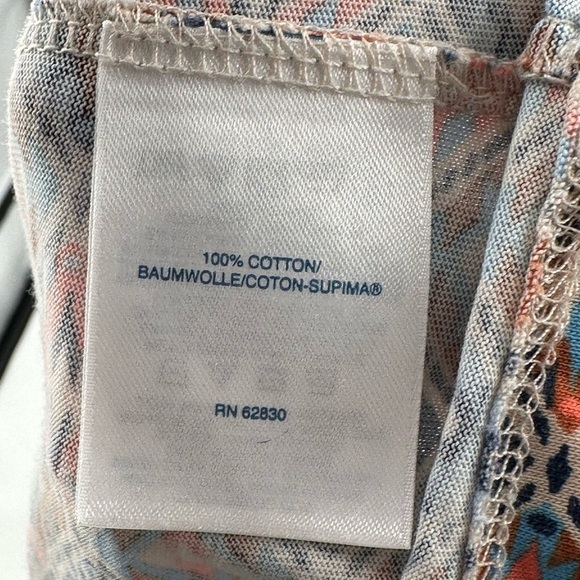 Lands end womens top size S/P 6-8 multicolored diamond tribal print v-neck - Picture 9 of 11